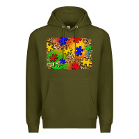 Army Green autism background Premium Hoodie - Zillion Design Studio