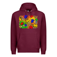 Burgundy autism background Premium Hoodie - Zillion Design Studio