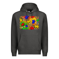 Charcoal Heather autism background Premium Hoodie - Zillion Design Studio
