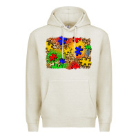 Oatmeal Heather autism background Premium Hoodie - Zillion Design Studio