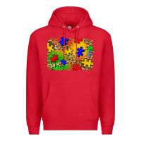 Red autism background Premium Hoodie - Zillion Design Studio