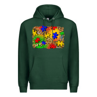 Sports Green autism background Premium Hoodie - Zillion Design Studio