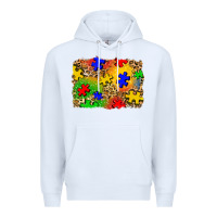 White autism background Premium Hoodie - Zillion Design Studio