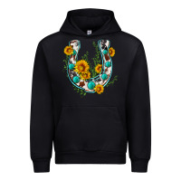 Cowhide Sunflower Horseshoe Urban Hoodie | Teevron
