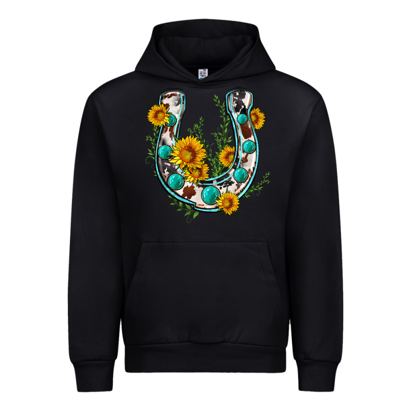 Cowhide Sunflower Horseshoe Urban Hoodie by Zillion Design Studio | Teevron