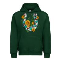 Forest Green cowhide sunflower horseshoe Urban Hoodie - Zillion Design Studio