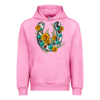 Fuchsia Pink cowhide sunflower horseshoe Urban Hoodie - Zillion Design Studio