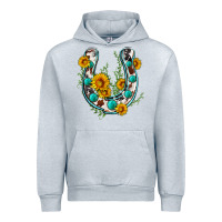Heather Grey cowhide sunflower horseshoe Urban Hoodie - Zillion Design Studio