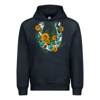 Navy cowhide sunflower horseshoe Urban Hoodie - Zillion Design Studio
