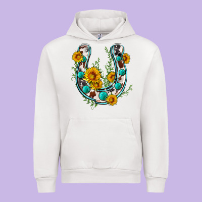 Cowhide Sunflower Horseshoe Urban Hoodie Designed By Zillion Design Studio