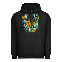 Pigment Black cowhide sunflower horseshoe Urban Hoodie - Zillion Design Studio