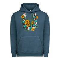 Pigment Midnight Navy cowhide sunflower horseshoe Urban Hoodie - Zillion Design Studio
