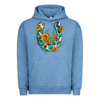 Pigment Pebble Blue cowhide sunflower horseshoe Urban Hoodie - Zillion Design Studio