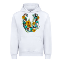 White cowhide sunflower horseshoe Urban Hoodie - Zillion Design Studio