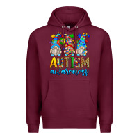 Burgundy autism awareness gnomes Premium Hoodie - Zillion Design Studio