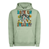Pigment Oil Green back on my bullshit Urban Hoodie - Zillion Design Studio