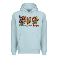 Blue Mist peace love autism Premium Hoodie - Zillion Design Studio
