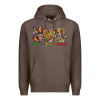 Coffee peace love autism Premium Hoodie - Zillion Design Studio