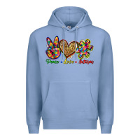 Colony Blue peace love autism Premium Hoodie - Zillion Design Studio