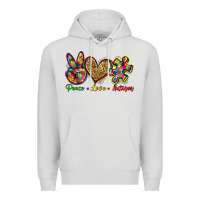 Dove Grey peace love autism Premium Hoodie - Zillion Design Studio