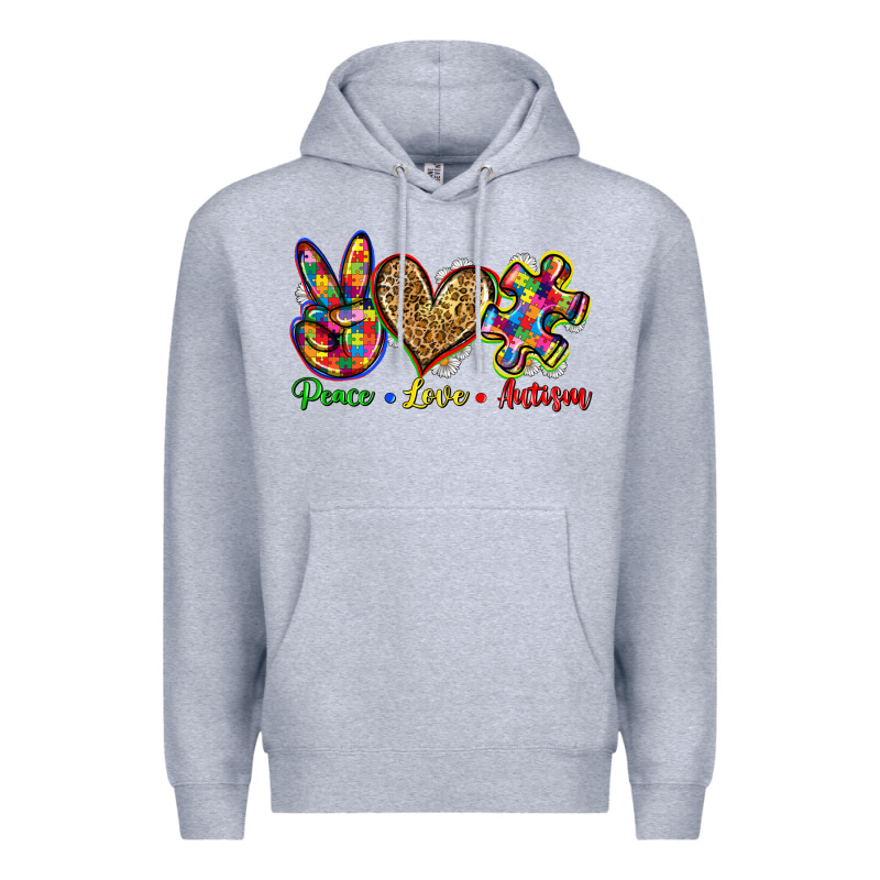 Peace Love Autism Premium Hoodie by Zillion Design Studio | Teevron
