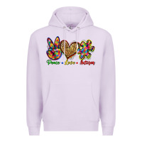 Lilac peace love autism Premium Hoodie - Zillion Design Studio