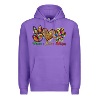 Purple peace love autism Premium Hoodie - Zillion Design Studio