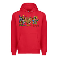Red peace love autism Premium Hoodie - Zillion Design Studio