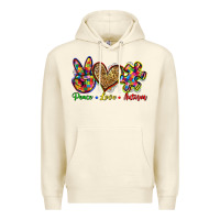 Sandshell peace love autism Premium Hoodie - Zillion Design Studio