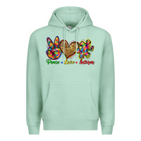 Seafoam peace love autism Premium Hoodie - Zillion Design Studio