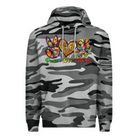 Slate Camo peace love autism Premium Hoodie - Zillion Design Studio