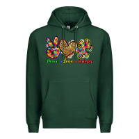 Sports Green peace love autism Premium Hoodie - Zillion Design Studio