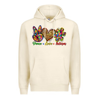 Tofu peace love autism Premium Hoodie - Zillion Design Studio