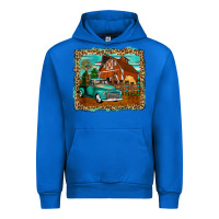 Cobalt rustic country barn Urban Hoodie - Zillion Design Studio