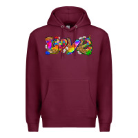 Burgundy love autism Premium Hoodie - Zillion Design Studio