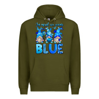 Army Green in april we wear blue autism gnomes Premium Hoodie - Zillion Design Studio