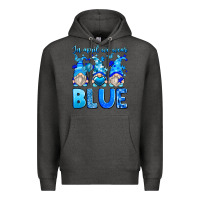 Charcoal Heather in april we wear blue autism gnomes Premium Hoodie - Zillion Design Studio
