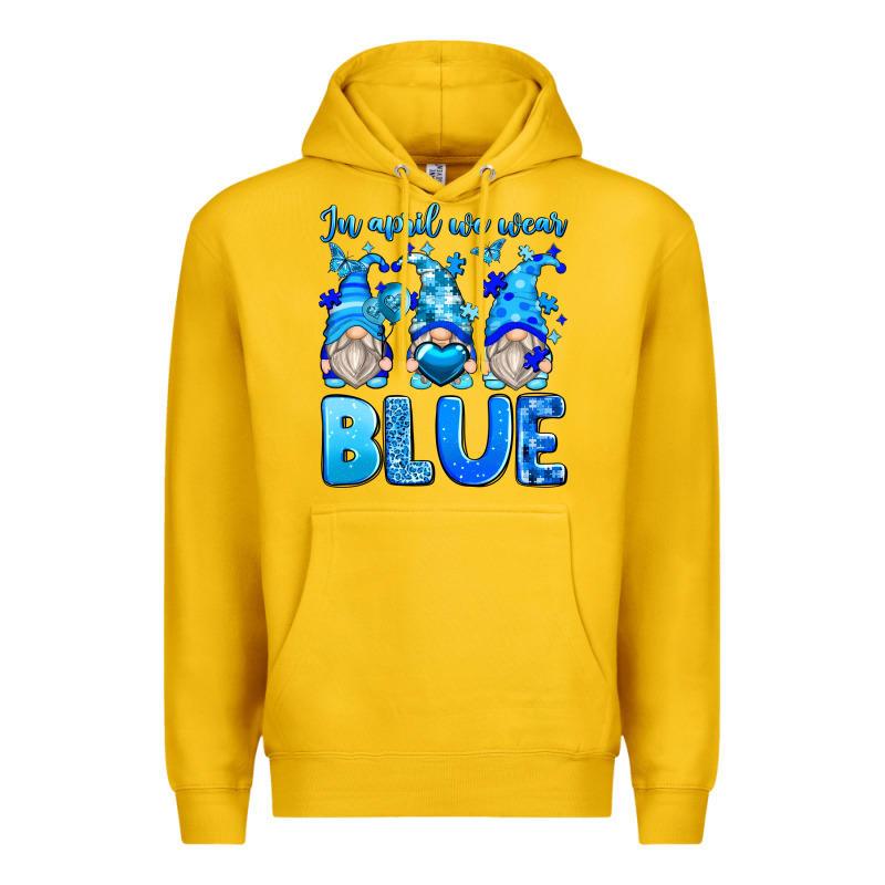 In April We Wear Blue Autism Gnomes Premium Hoodie by Zillion Design Studio | Teevron