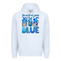 White in april we wear blue autism gnomes Premium Hoodie - Zillion Design Studio