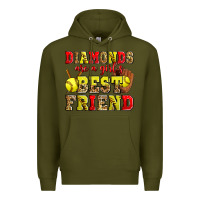 Army Green diamonds are a girl's best friend softball Premium Hoodie - Zillion Design Studio