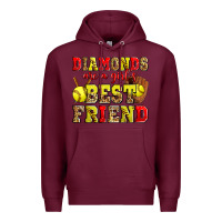 Burgundy diamonds are a girl's best friend softball Premium Hoodie - Zillion Design Studio