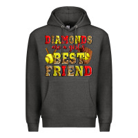 Charcoal Heather diamonds are a girl's best friend softball Premium Hoodie - Zillion Design Studio