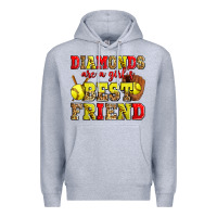 Heather Grey diamonds are a girl's best friend softball Premium Hoodie - Zillion Design Studio
