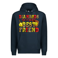 Navy diamonds are a girl's best friend softball Premium Hoodie - Zillion Design Studio