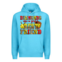 Ocean Blue diamonds are a girl's best friend softball Premium Hoodie - Zillion Design Studio