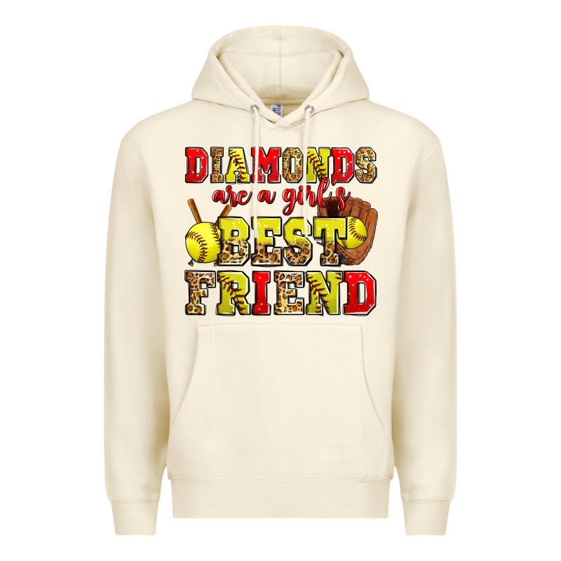 Diamonds Are A Girl's Best Friend Softball Premium Hoodie by Zillion Design Studio | Teevron
