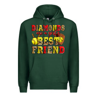 Sports Green diamonds are a girl's best friend softball Premium Hoodie - Zillion Design Studio