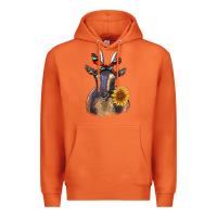 Carrot sunflower aztec ribbon goat Premium Hoodie - RanaPortraitStore