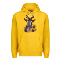 Lemon sunflower aztec ribbon goat Premium Hoodie - RanaPortraitStore