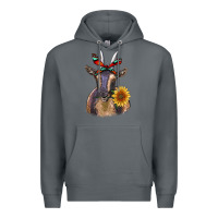 Rock sunflower aztec ribbon goat Premium Hoodie - RanaPortraitStore